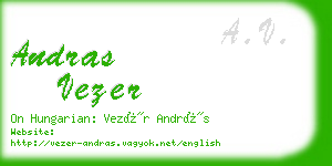 andras vezer business card